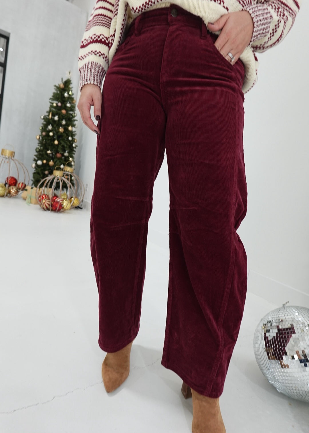 Sheridan Barrel Jeans - Wine