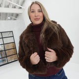 Sweeney Faux Fur Coat - Dk Coffee