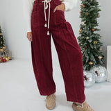 Hipster Corduroy Pants - Wine