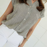Leeway Pinstripe Top - Ivory