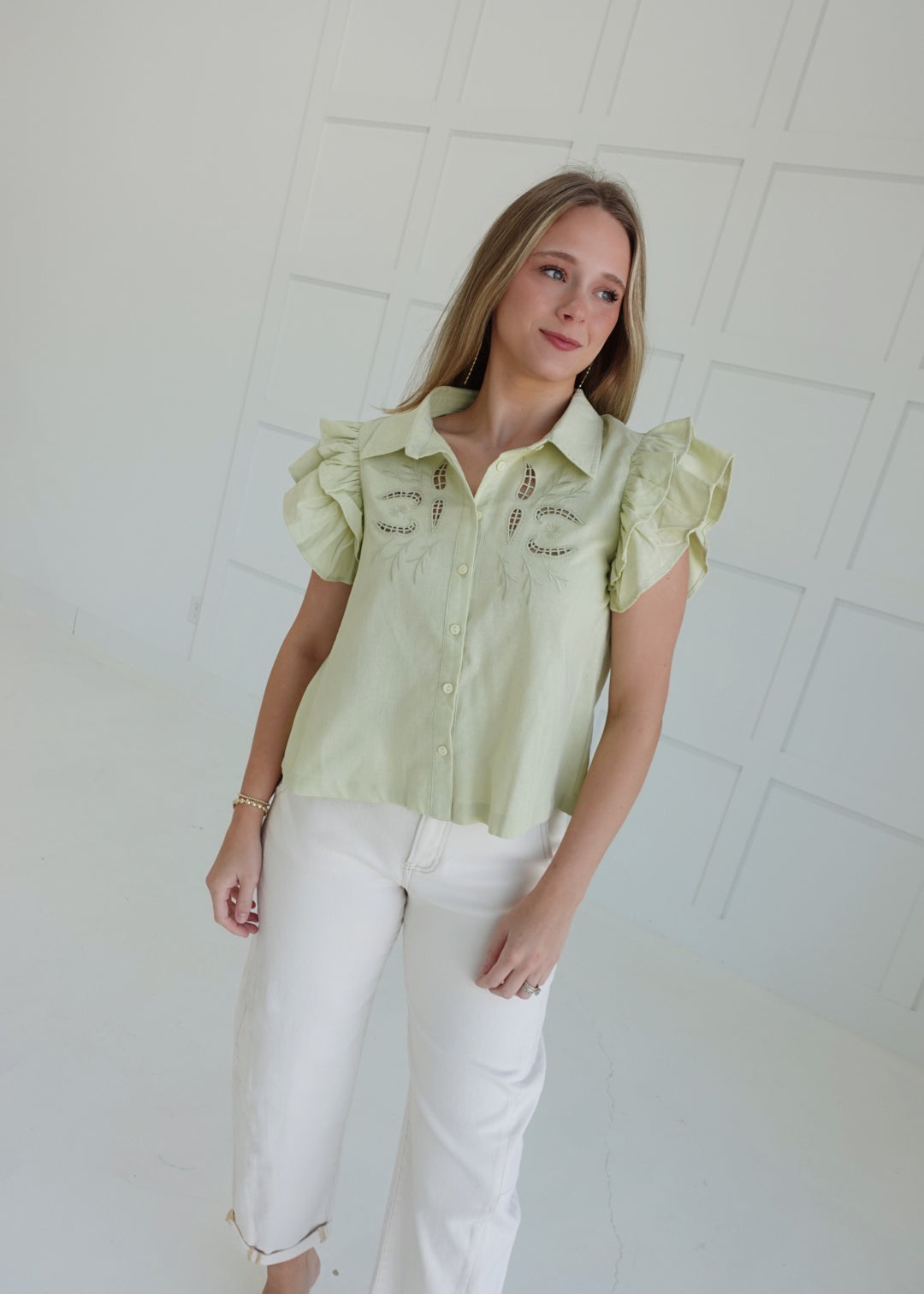 Franco Top - Sage Lime