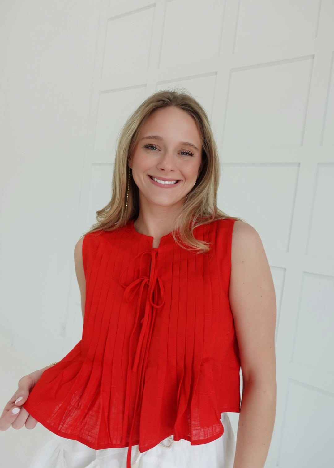 Followay Pleat Top - Red