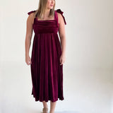 Cavalier Velvet Dress - Burgundy