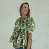 Fall Frenzy Blouse - Olive