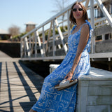 Staying Centered Midi Dress - Blue