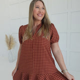 Makers Mark Mini Dress - Rust