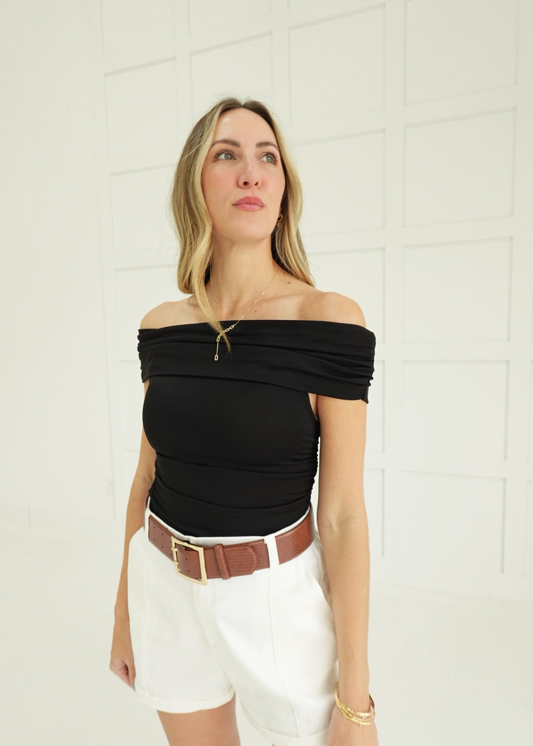 Liz Ruched Top - Black