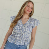 The Fairest Floral Top - Blue