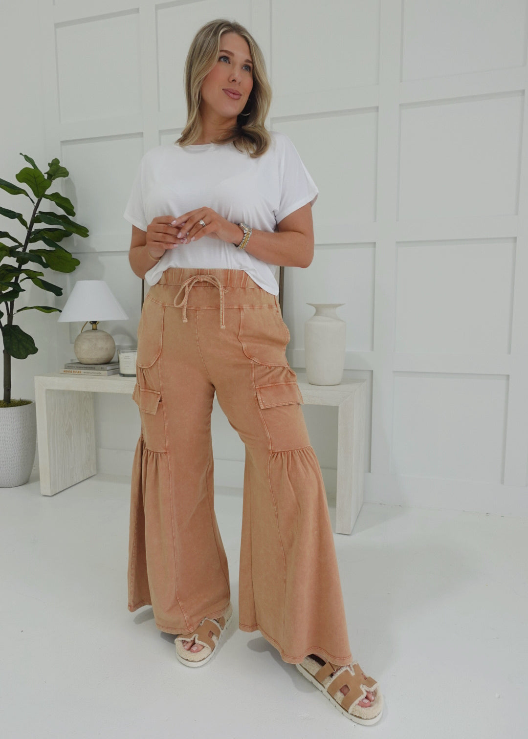 Silo Wide Leg Pants - Cinnamon