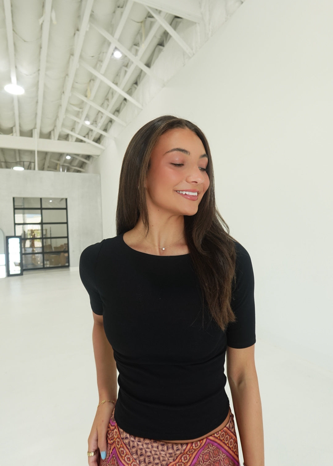 Contour Knit Top - Black