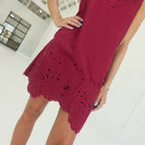 Made A Statement Mini Dress - Wine