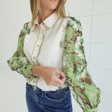 Fall My Way Blouse - Olive