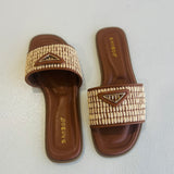 Kai Woven Slide - Chestnut