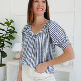 Savannah Spring Top - Navy