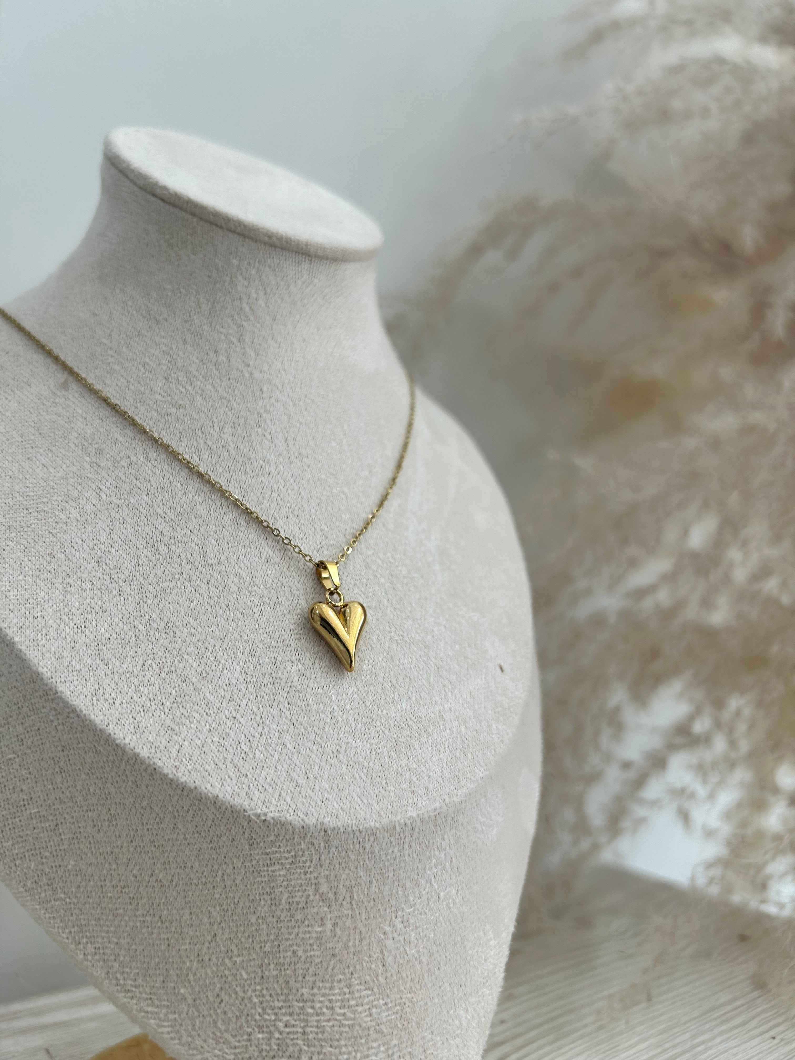 Puffy Heart Pendant Necklace