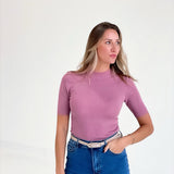 Sessums Mockneck Top - Mauve