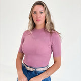 Sessums Mockneck Top - Mauve