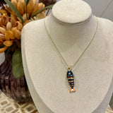 Colorway Fish Necklace - Navy