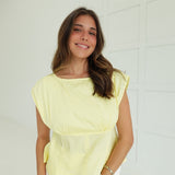Porter's Peplum Top - Lemon