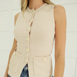 Camille Knit Top - Light Khaki