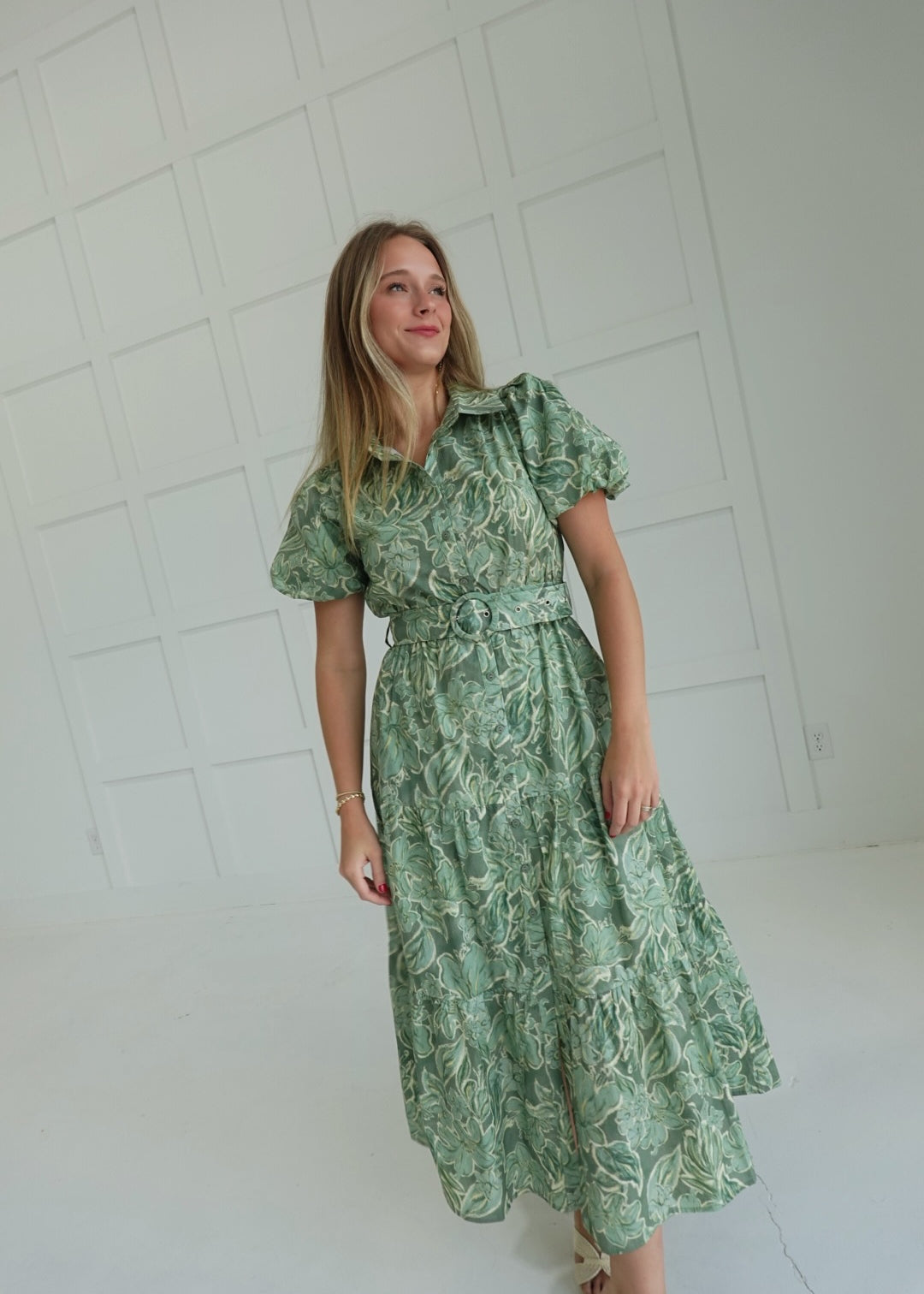 Charleston Girl Midi Dress - Sage