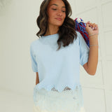 Rowans Lace Top - Sky