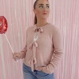 Jules Bow Detail Cardigan - Pink *VDAY