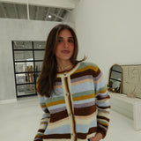 Frenzy Striped Cardigan - Mocha Multi