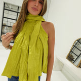 Sandler Scarf Blouse - Chartreuse