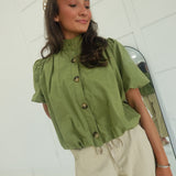 Bennet Bubble Top - Olive