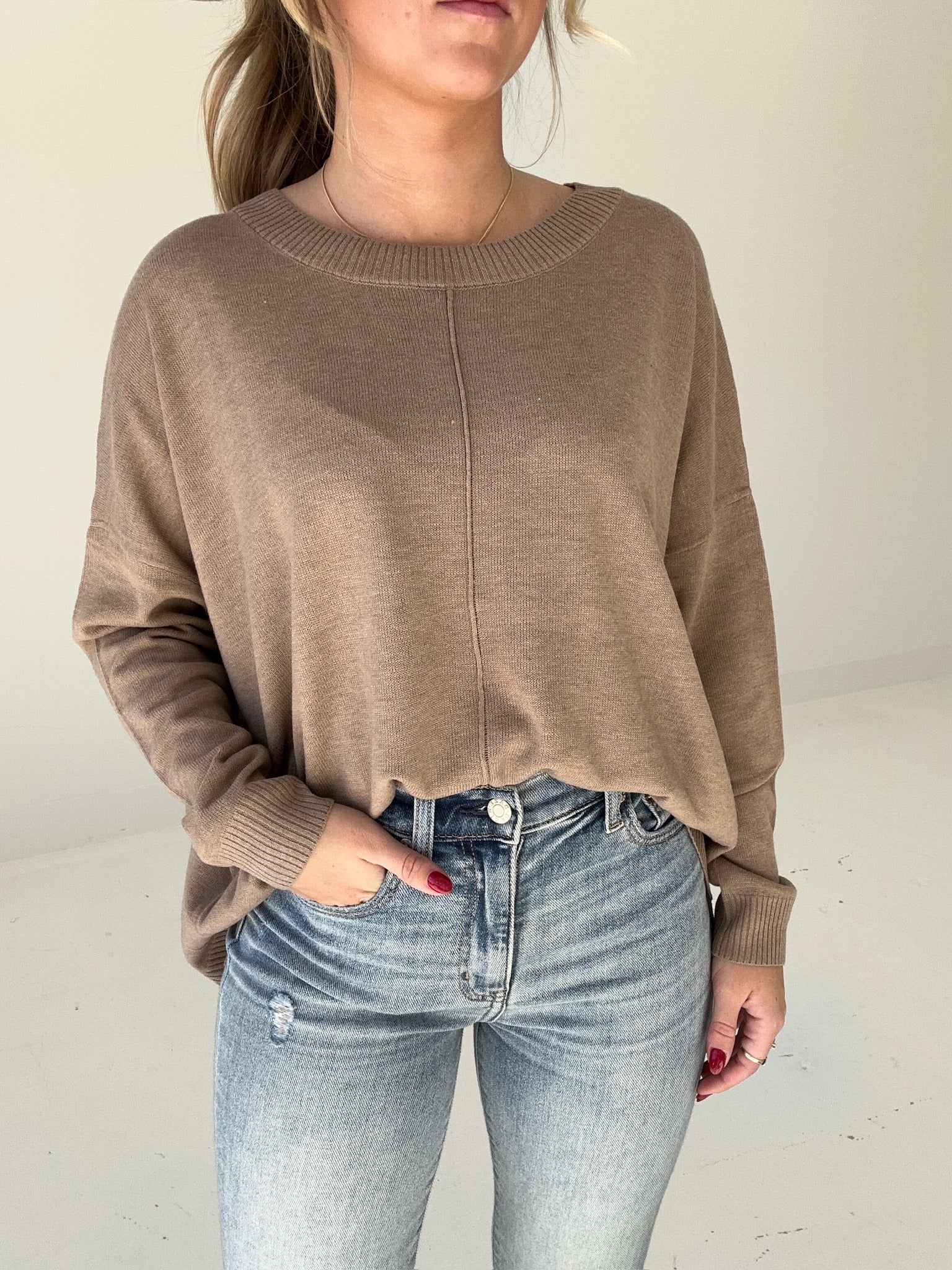 Cooling Down Lightweight Sweater - Mocha