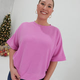 Double Down Banded Top - Candy Pink
