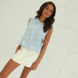 Chassie Shirred Top - Blue
