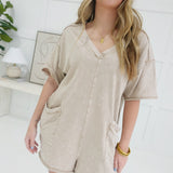 Easy Way Out Romper - Taupe