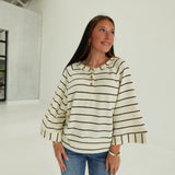 Easy Knitted Henley Top - Ivory