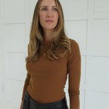 Boatneck Long Sleeve Tee - Camel