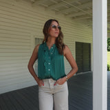Serene Sleeveless Blouse - Forest