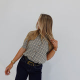 Hometowns Plaid Top - Black