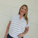 Holdover Stripe Top - Blue