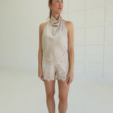 Dear Diary Satin Set - Almond