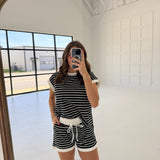 Breezy Striped Set - Black
