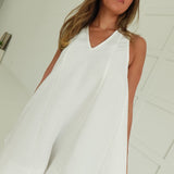 Game Winning Romper - White