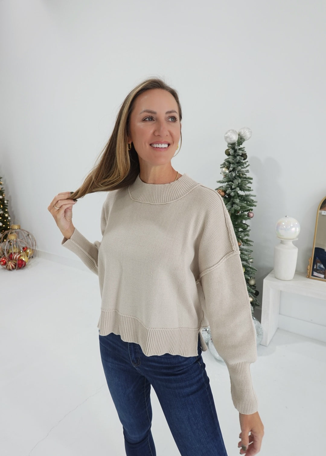 Simply Works Sweater - Sand Beige