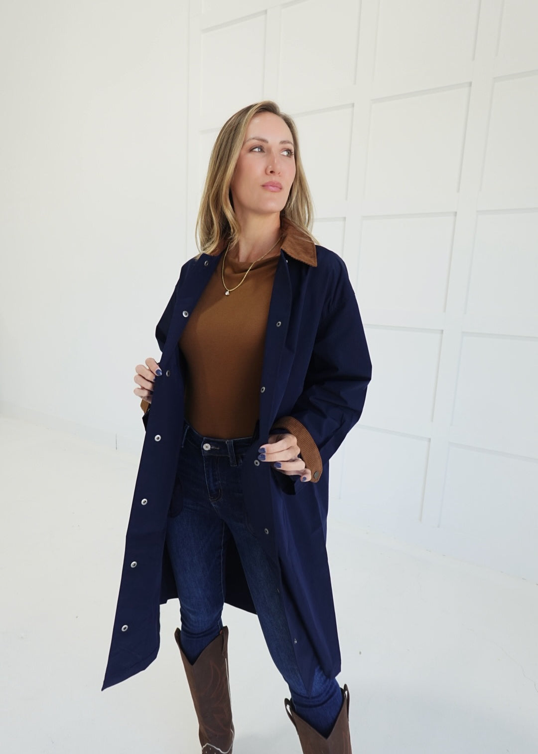 Up-State Trench Coat - Navy