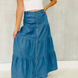 Collin Denim Maxi Skirt