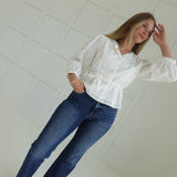 Harding Eyelet Belted Top - White