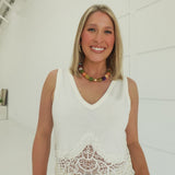 Edgy Lace Top - Cream