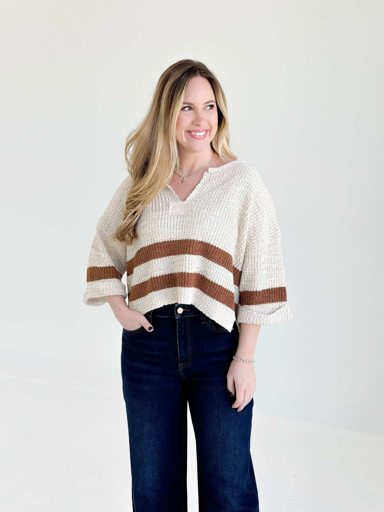 Wallen Striped Cropped Sweater