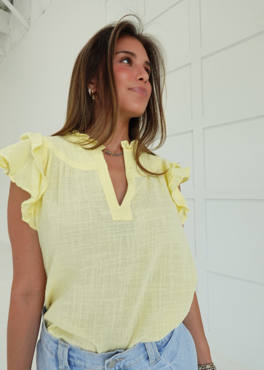 Felina Ruffle Top - Butter