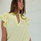 Felina Ruffle Top - Butter